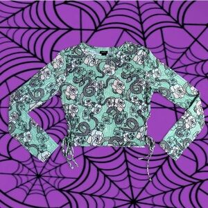 Mint Green Snake + Rose Top